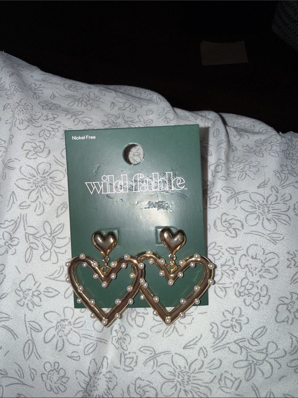 Heart Pearl Gold Earrings